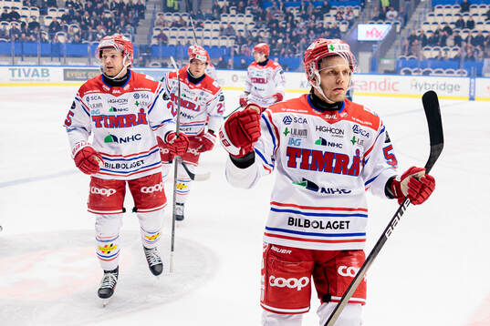 Timrås Linus Nässén och Anton Wedin jublar