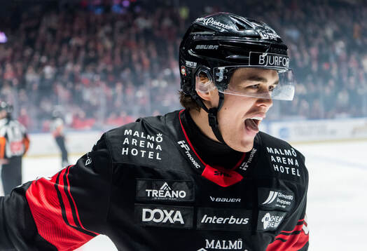 Malmö Redhawks Axel Sundberg jublar