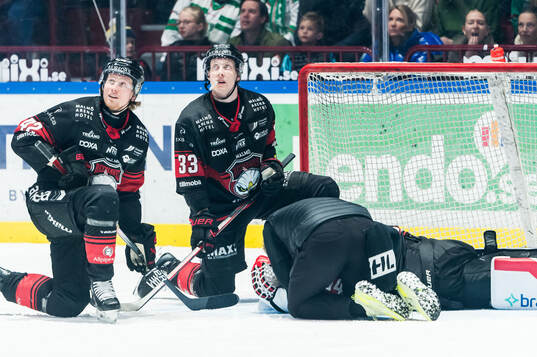 Malmö Redhawks målvakt Marek Langhamer lämnar planen