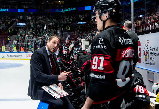 Malmö Redhawks tränare Tomas Kollar och Axel Sundberg