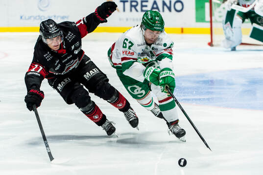 Malmö Redhawks Nikola Pasic och Rögles Leon Bristedt