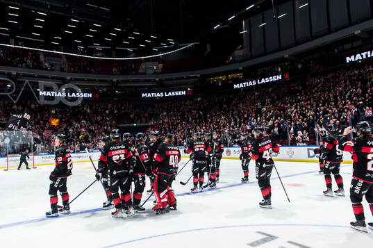 Malmö Redhawks spelare jublar