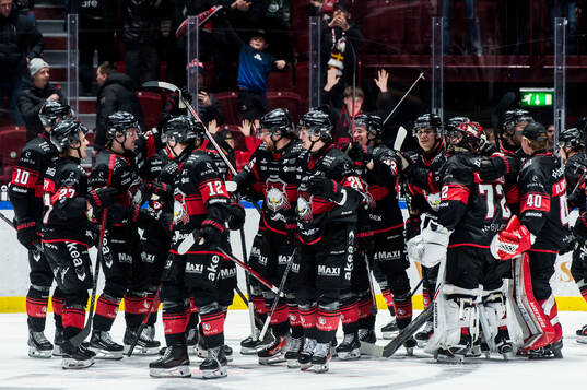 Malmö Redhawks spelare jublar