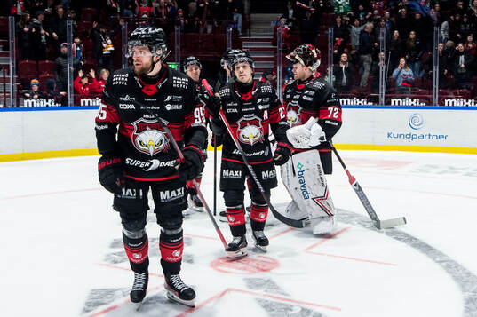 Malmö Redhawks Carl Persson, Henrik Haapala och målvakt