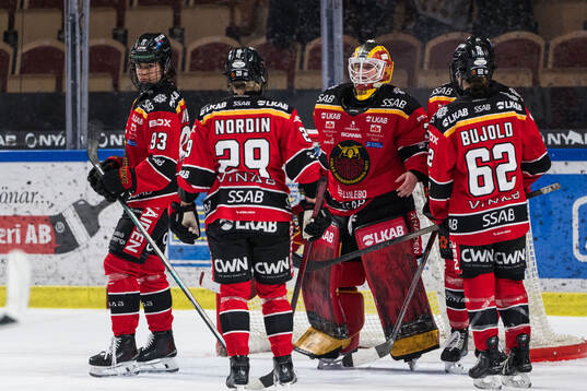 Luleås målvakt Frida Axell deppar
