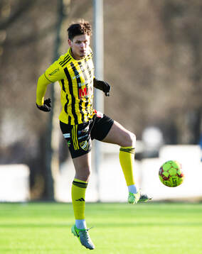 IFK Hässleholms Viktor Ahlgren i träningsmatchen mellan