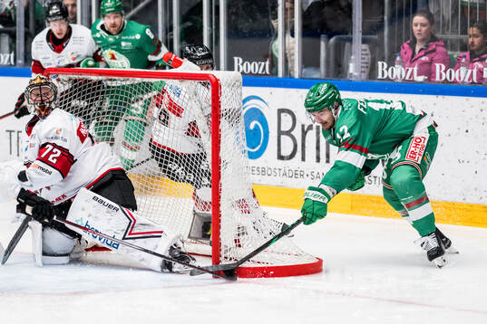 Malmö Redhawks målvakt Daniel Marmenlind och Rögles