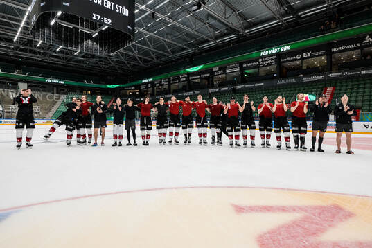 Malmö Redhawks spelarna jublar