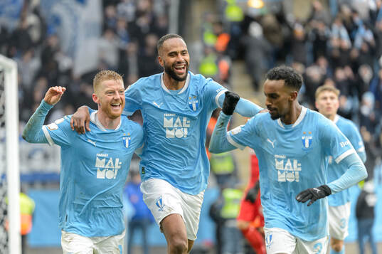 Malmö FFs Anders Christiansen, Isaac Kiese Thelin, Taha
