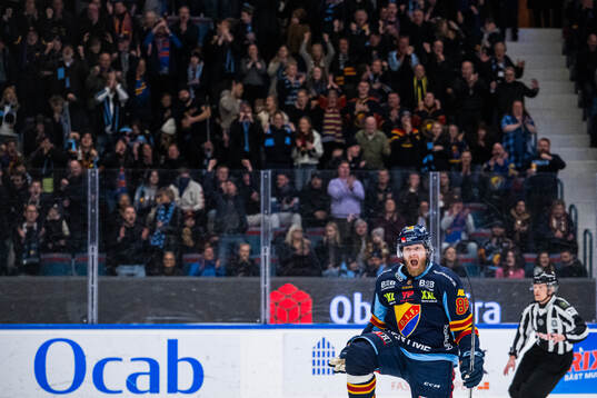 Djurgårdens Linus Klasen jublar