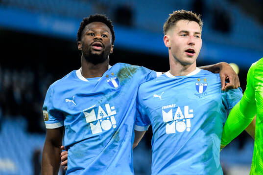 Malmö FFs Emmanuel Ekong och Lasse Berg Johnsen