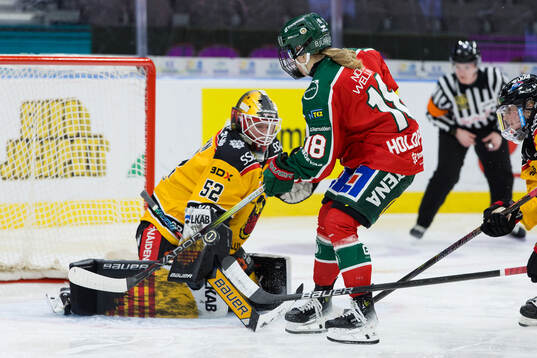 Luleås målvakt Sara Grahn och Frölundas Elisa Holopainen
