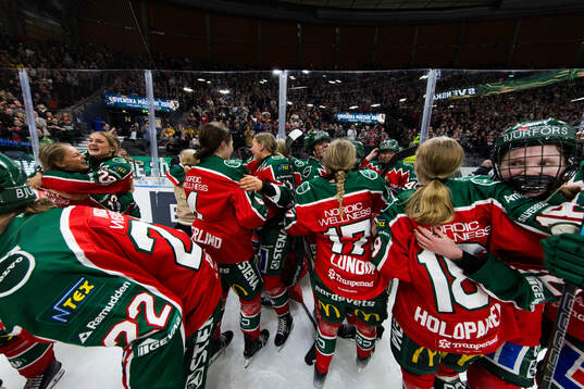 Frölundas spelare jublar