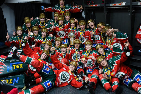 Frölundas spelare jublar