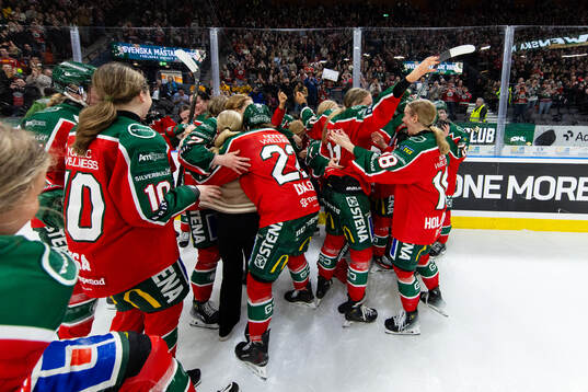 Frölundas spelare jublar