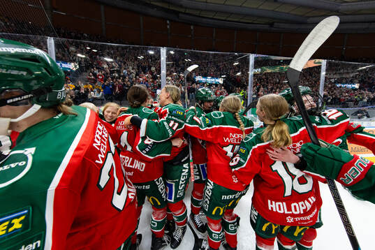 Frölundas spelare jublar