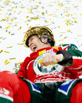 Frölundas Michelle Karvinen jublar