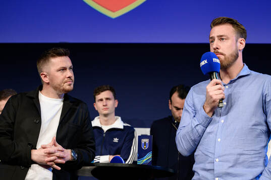 Degerfors tränare William Lundin och Halmstads tränare