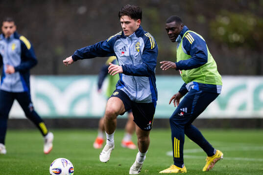 Besfort Zeneli and Ken Sema of the Swedish men's national