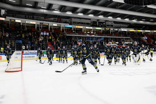 Södertäljes Henrik Eriksson jublar med lagkamrater