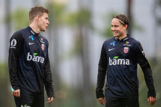 Jens Petter Hauge and Andreas Schjelderup of the Norwegian