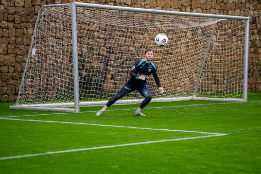 Goalkeeper Mathias Dyngeland of the Norwegian national
