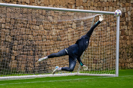 Goalkeeper Mathias Dyngeland of the Norwegian national