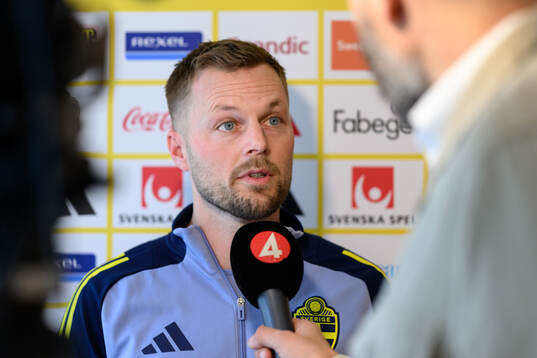 Assistant coach Sebastian Larsson of the Swedish men's