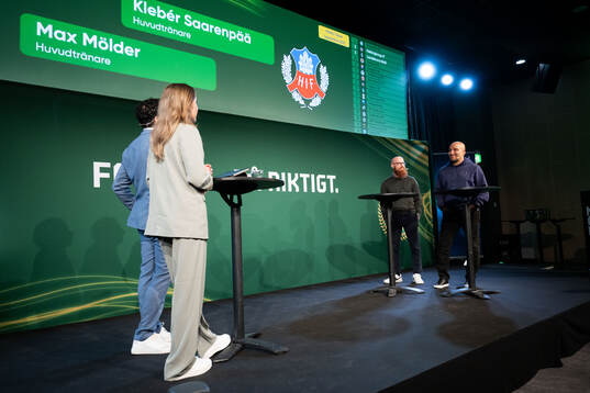Landskronas huvudtränare Max Mölder och Helsingborgs