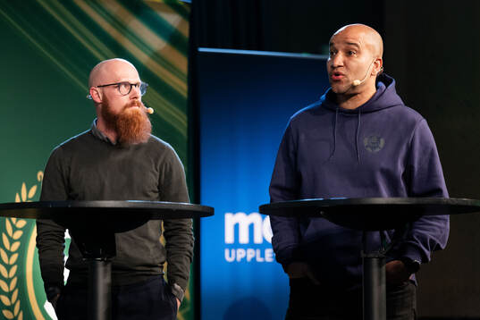 Landskronas huvudtränare Max Mölder och Helsingborgs