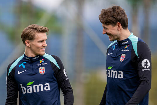 Martin Ødegaard and Sander Berge of the Norwegian national