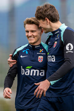Martin Ødegaard and Sander Berge of the Norwegian national