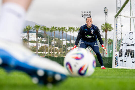 Goalkeeper Ørjan Håskjold Nyland of the Norwegian