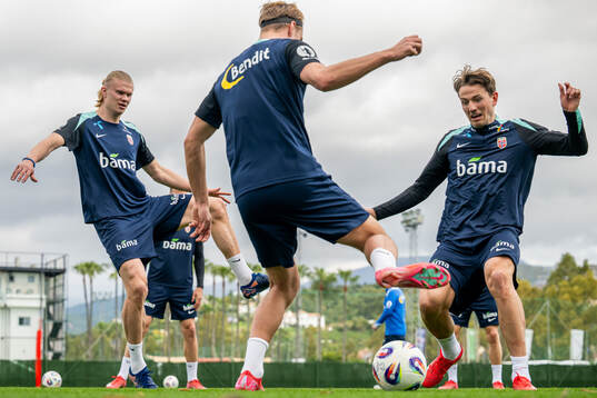 Erling Braut Haaland and Sander Berge of the Norwegian