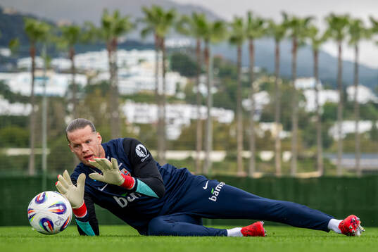 Goalkeeper Ørjan Håskjold Nyland of the Norwegian
