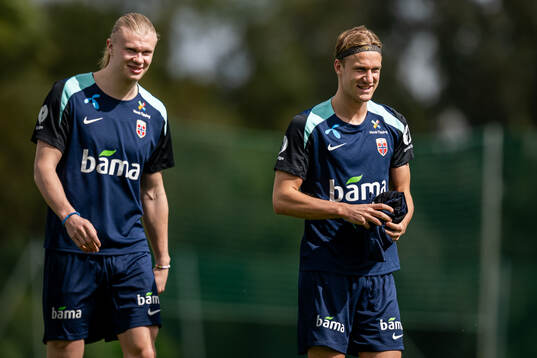 Erling Braut Haaland and Erik Botheim of the Norwegian