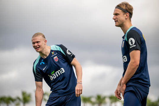 Erling Braut Haaland and Erik Botheim of the Norwegian
