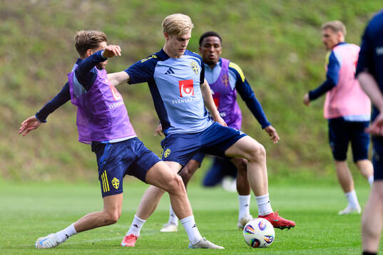 Lucas Bergvall of the Swedish men's national football team