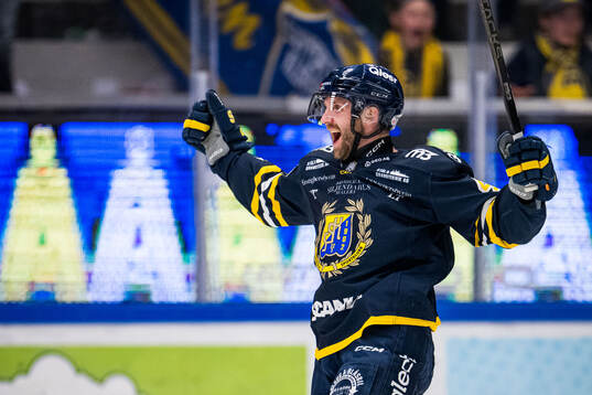 Södertäljes Sebastian Dyk jublar