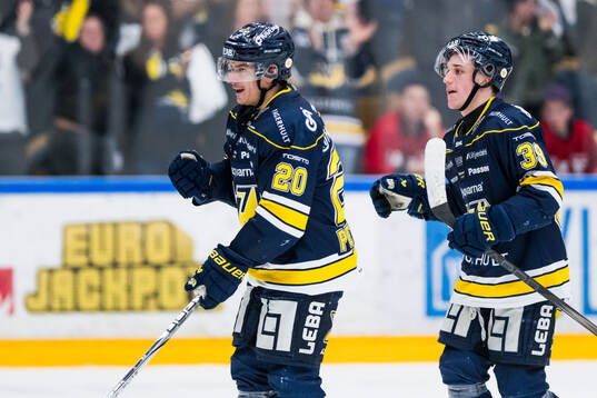 HV71s Andre Petersson jublar med Jamiro Reber