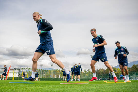 Erling Braut Haaland, Erik Botheim and Aron Dønnum of the