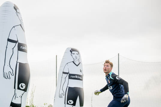 Goalkeeper Mathias Dyngeland of the Norwegian national