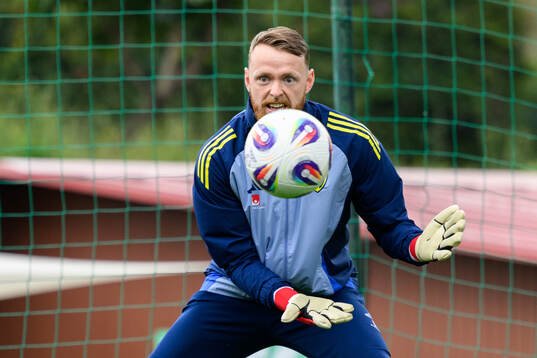 Goalkeeper Viktor Johansson of the Swedish men's national