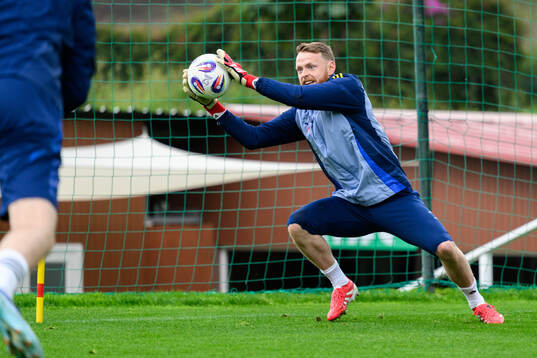 Goalkeeper Viktor Johansson of the Swedish men's national