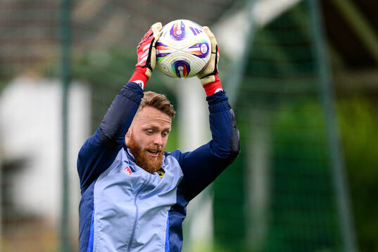 Goalkeeper Viktor Johansson of the Swedish men's national