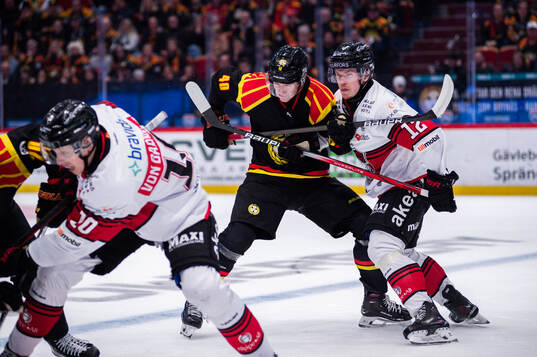 Brynäs Anton Ohlsson och Malmö Redhawks Linus Öberg
