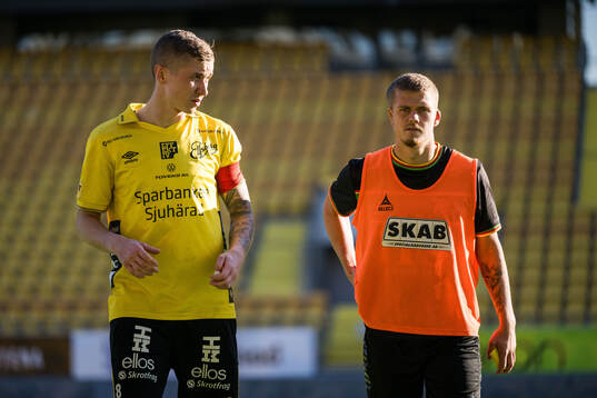 Elfsborgs Sebastian Holmen och GAISs Kevin Holmén