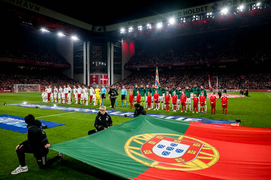Players of Denmark and Portugal