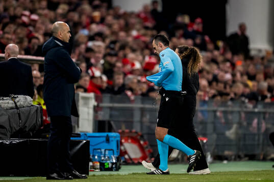 during the Nations League football match between Denmark