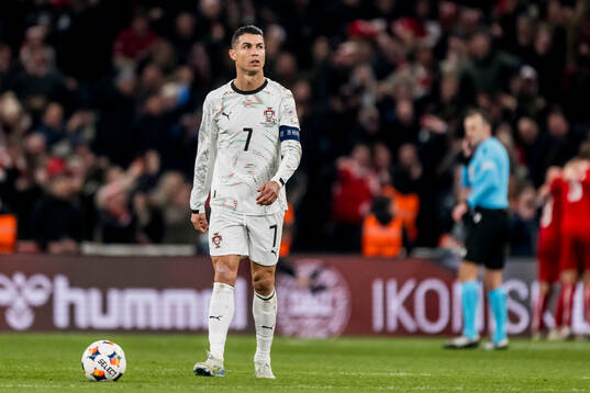 Cristiano Ronaldo of Portugal looks dejected